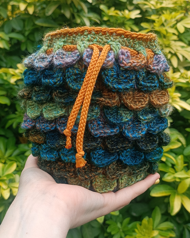 Large dragon scale dice drawstring bag