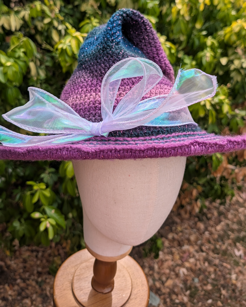 Green to purple witch hat