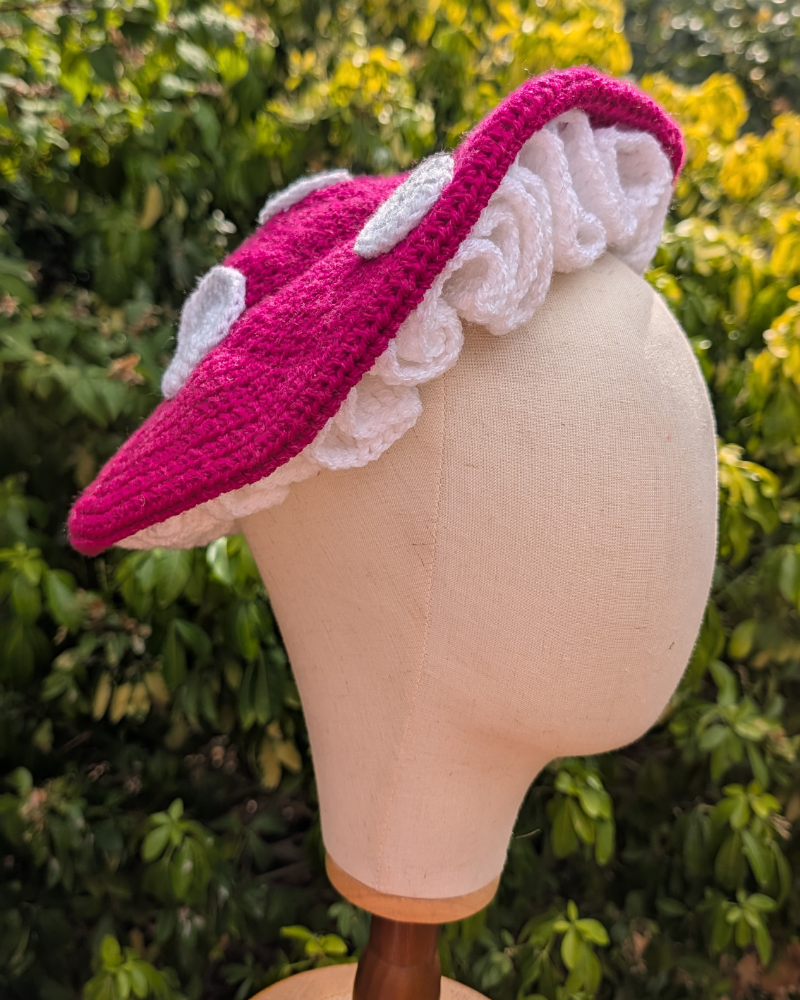 Child/Small-head pink toadstool hat