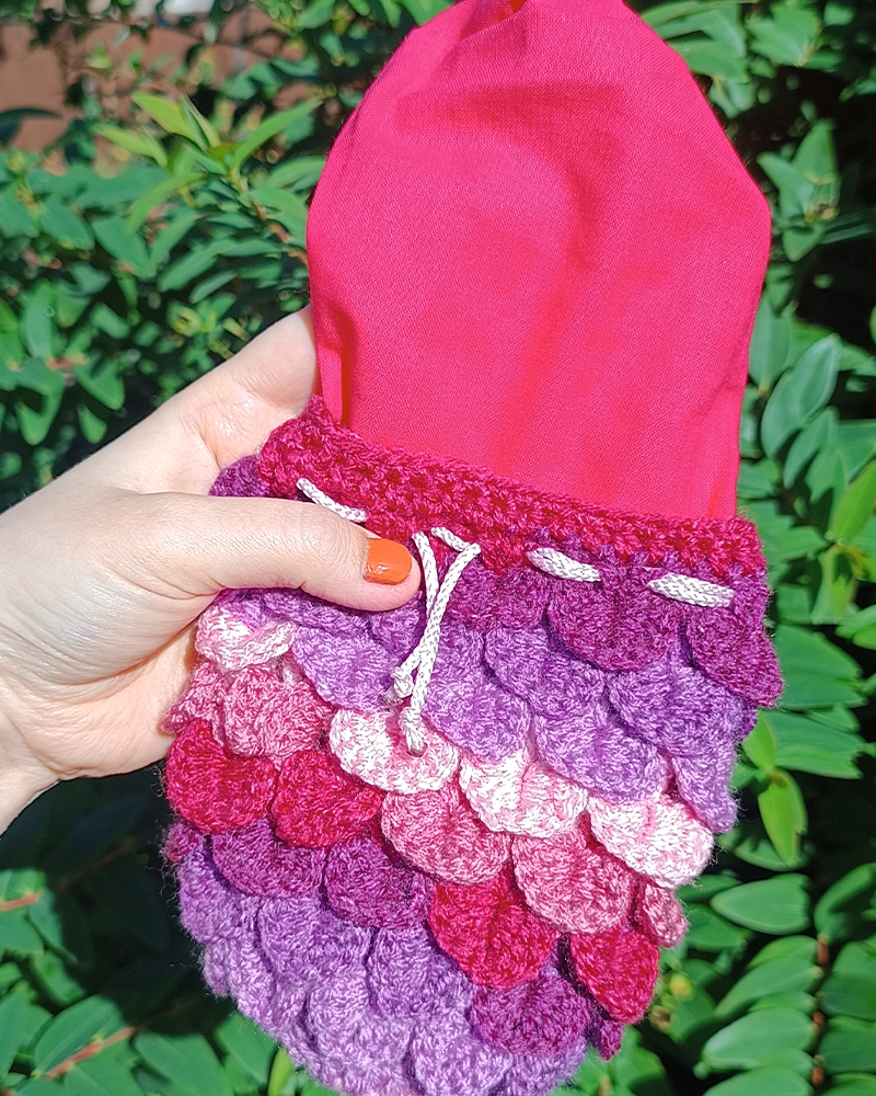 Medium dragon scale dice drawstring bag