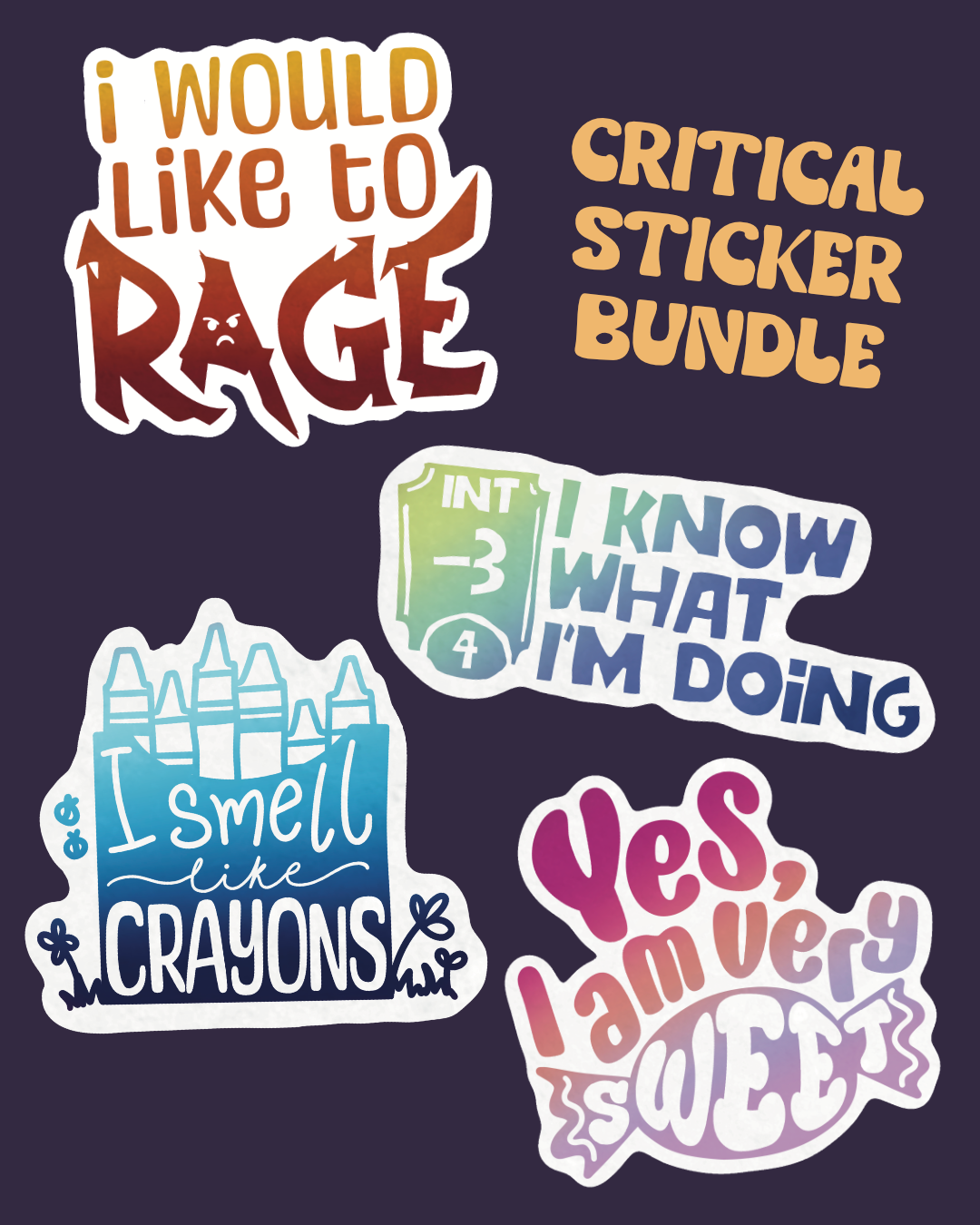 Critically Inspired sticker bundle