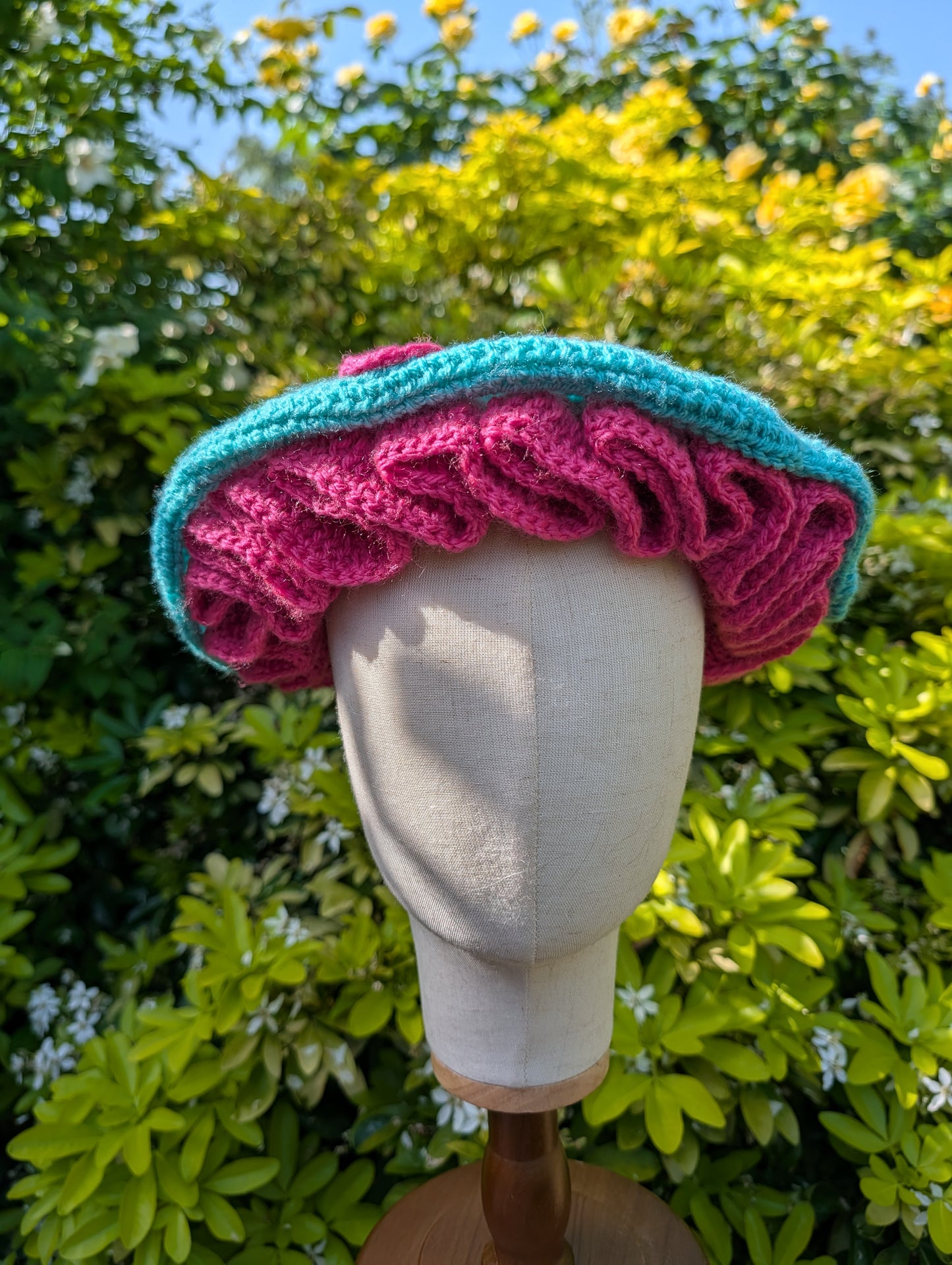 Bubblegum toadstool crochet hat