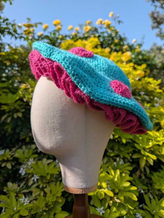 Bubblegum toadstool crochet hat