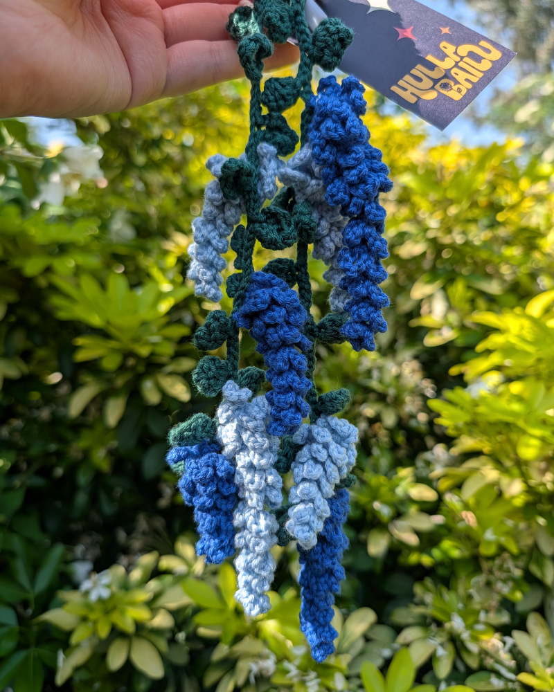 Wisteria crochet hair charm