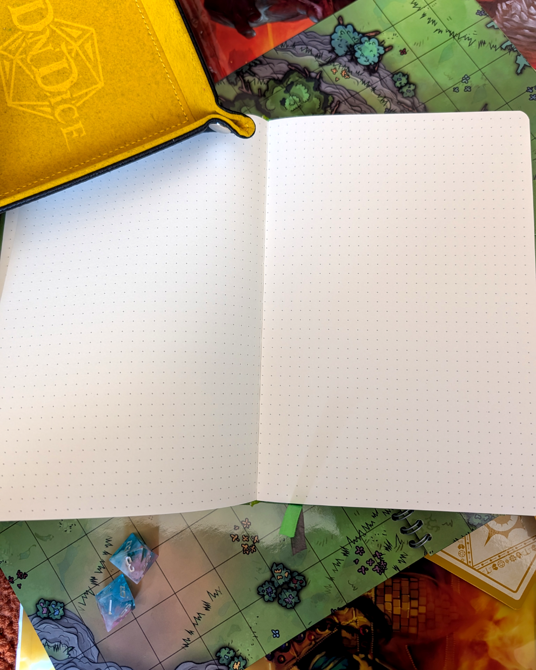 Bespoke handpainted TTRPG character journal A5 dotted pages