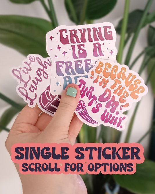 TTRPG, boardgame, pride stickers - individual