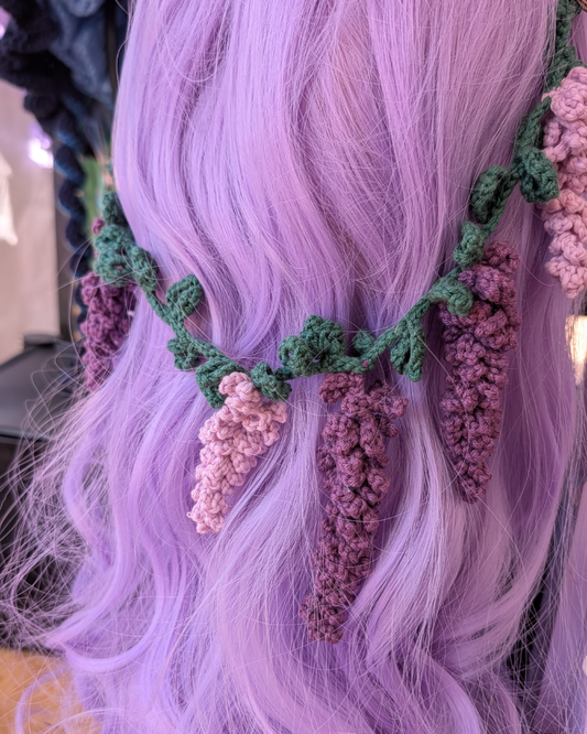 Wisteria crochet hair charm