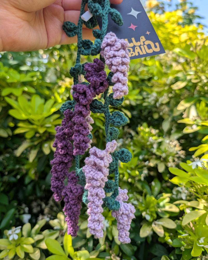 Wisteria crochet hair charm
