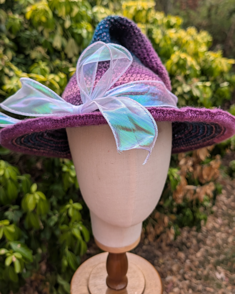 Green to purple witch hat