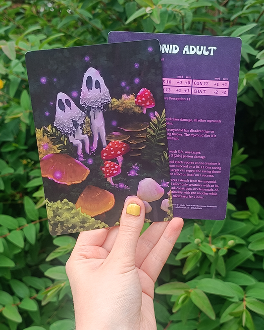 Myconid monsters - Physical stat postcard