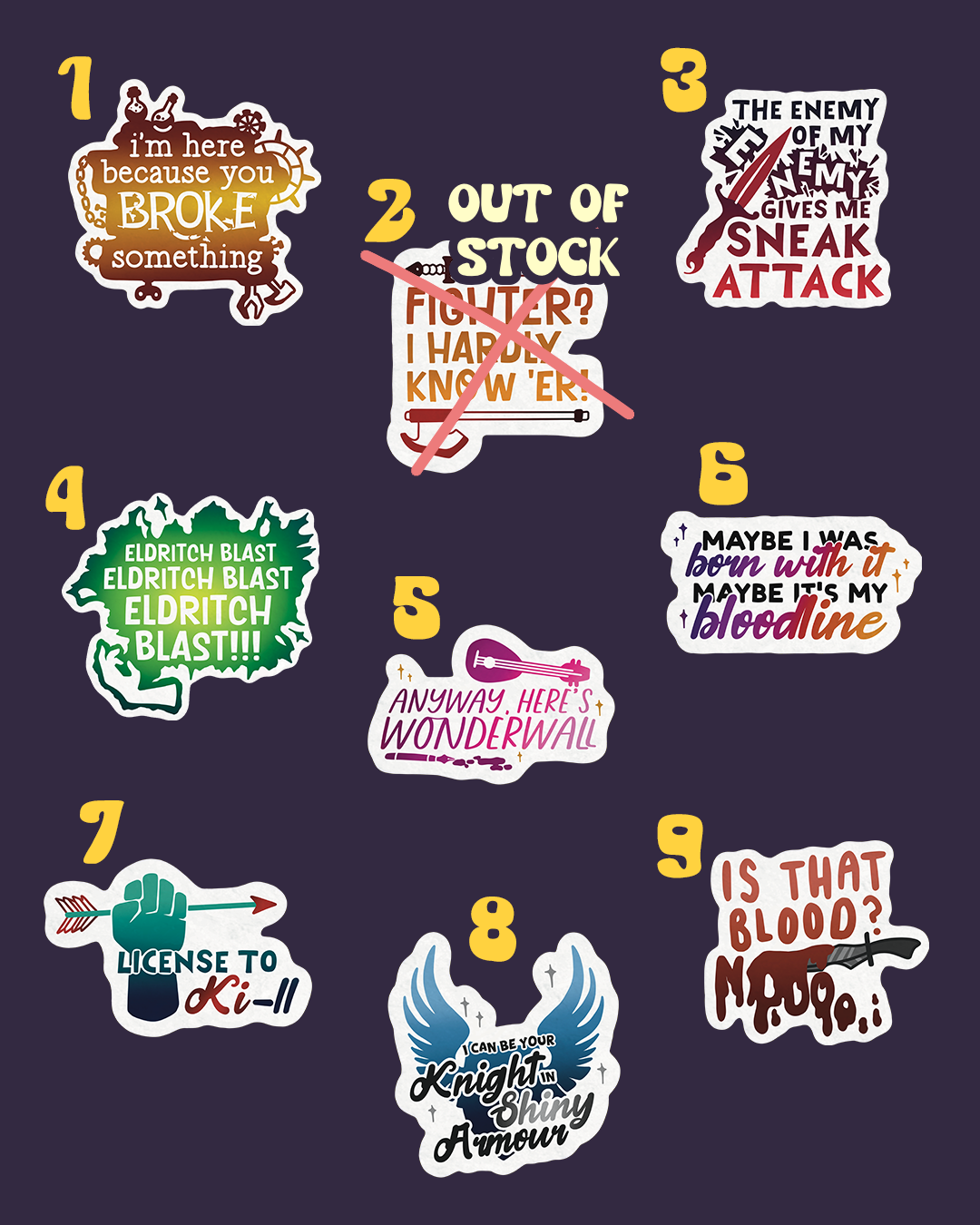 TTRPG, boardgame, pride stickers - 6 sticker deal