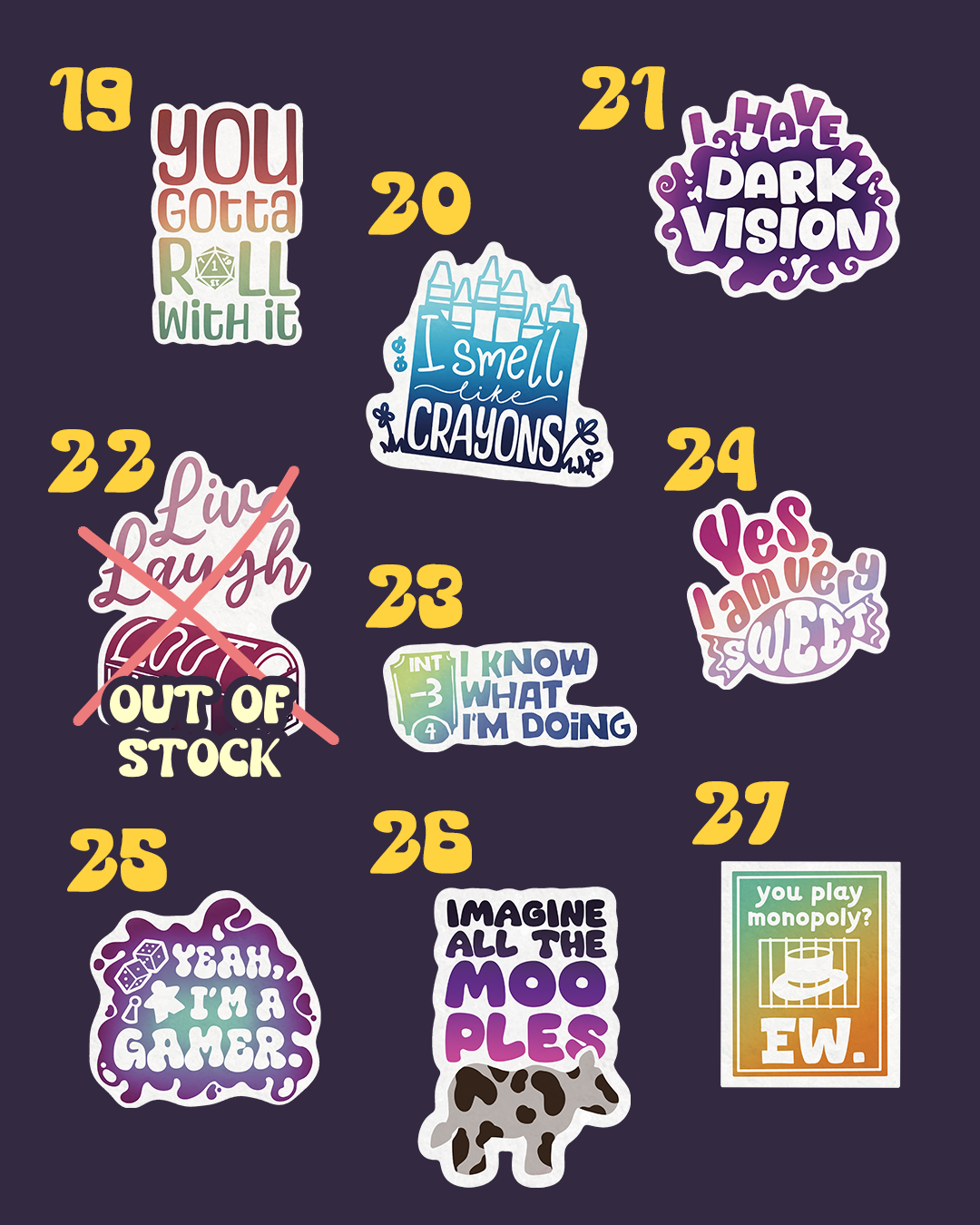 TTRPG, boardgame, pride stickers - 6 sticker deal