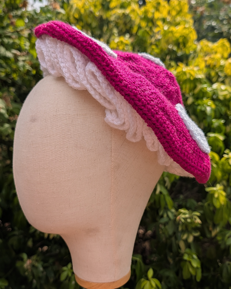 Child/Small-head pink toadstool hat