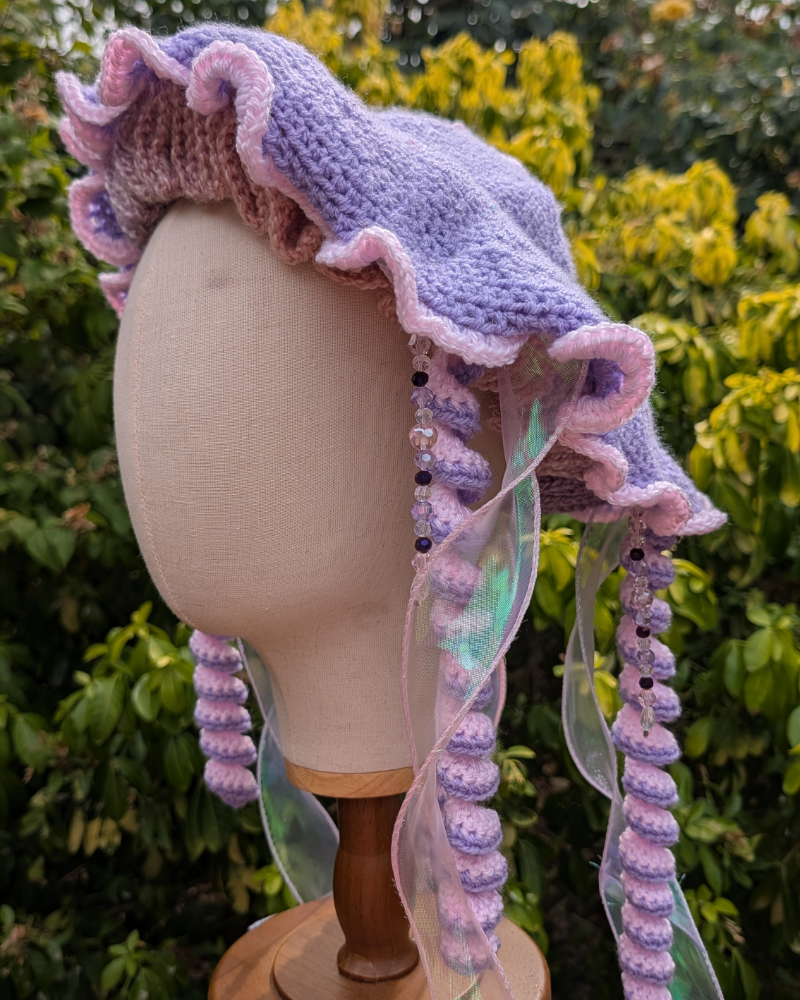 Lilac & pink jellyfish hat