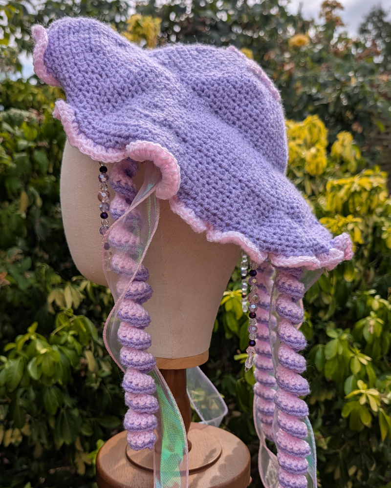 Lilac & pink jellyfish hat