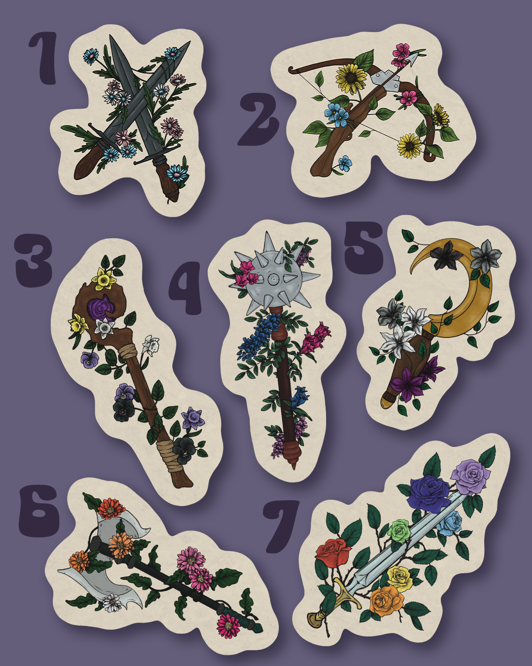 Subtle pride weapon stickers - individual