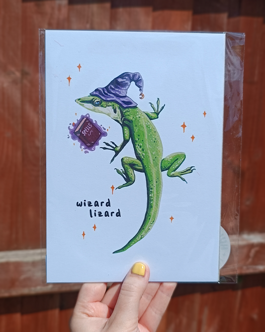Wizard lizard - A5 Physical art print